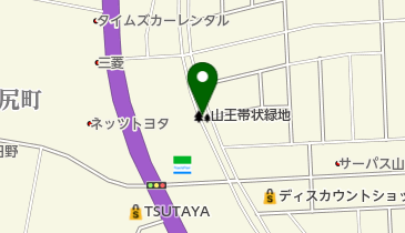山王帯状緑地の地図画像