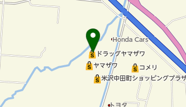 ドラッグヤマザワ米沢中田町店の地図画像