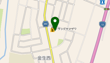 ドラッグヤマザワ上山金生店の地図画像
