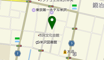 米沢ボウリングレーンズの地図画像