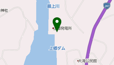 上郷ダム湖の地図画像