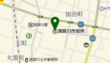 須賀川市役所の地図画像