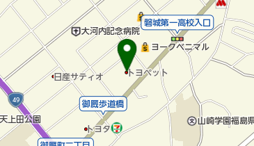 福島トヨペットいわき内郷店の地図画像