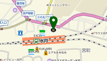 ハローワーク水戸の地図画像