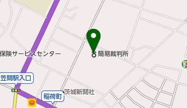 笠間簡易裁判所の地図画像