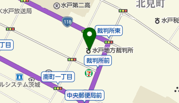 水戸家庭裁判所の地図画像