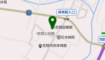 笠間市立笠間図書館の地図画像
