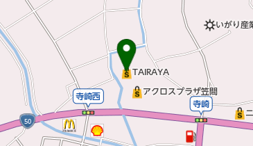 TAIRAYA笠間店の地図画像