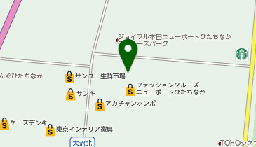 メガスポーツアウトドアステージ新ひたちなか店の地図画像