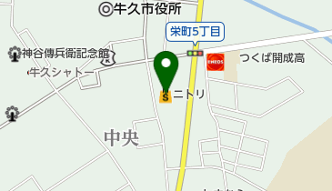 ニトリ牛久店の地図画像