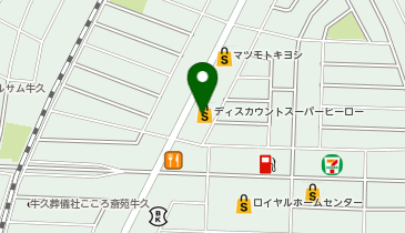 ディスカウントスーパーヒーロー牛久中央店の地図画像