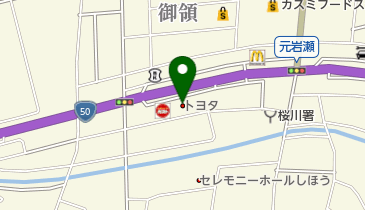 茨城トヨタ自動車岩瀬店の地図画像