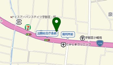 宇都宮簡易裁判所の地図画像