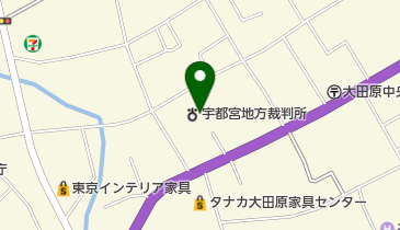 大田原簡易裁判所の地図画像