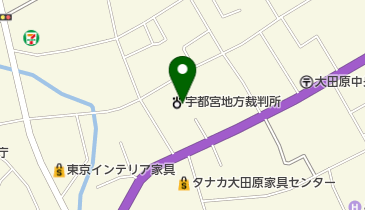 宇都宮家庭裁判所大田原支部の地図画像