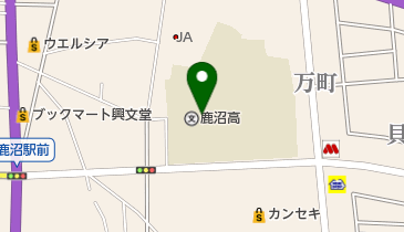 栃木県立鹿沼高校の地図画像