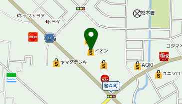 ハニーズ栃木店の地図画像