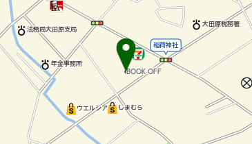 ブックオフPLUS大田原店の地図画像