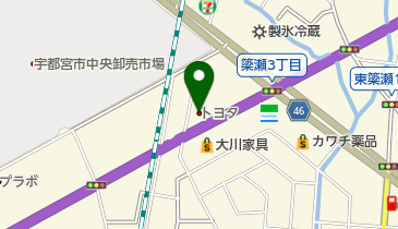 栃木トヨタ自動車簗瀬店の地図画像