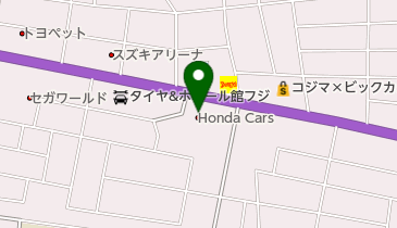 Honda Cars栃木東城南店の地図画像
