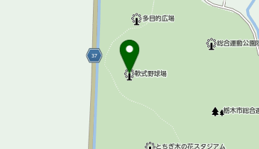 栃木市総合運動公園軟式野球場の地図画像