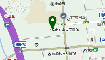 高崎市立中央図書館の地図画像