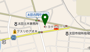 トヨタカローラ群馬太田西本町店の地図画像