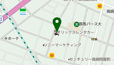 オリックスレンタカー高崎問屋町店の地図画像