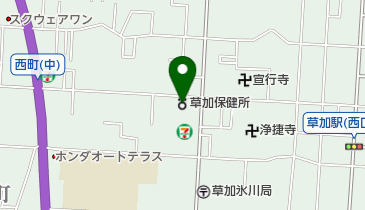 埼玉県草加保健所の地図画像