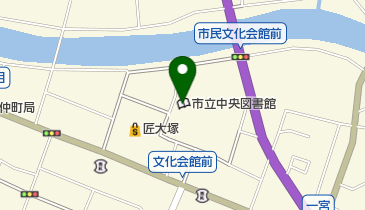 春日部市立中央図書館の地図画像