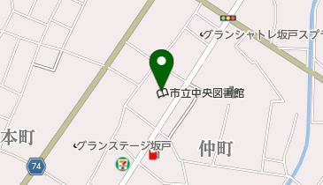 坂戸市立中央図書館の地図画像