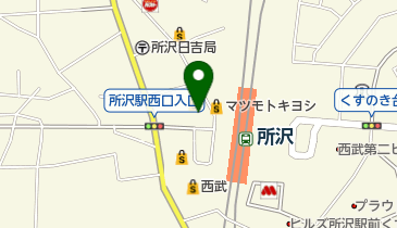 三菱UFJ銀行所沢中央支店の地図画像