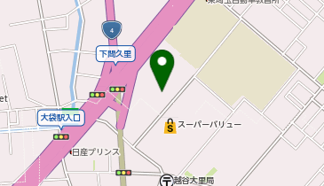 スーパーバリュー越谷店の地図画像