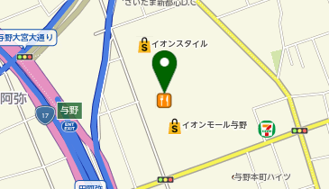 メガスポーツ与野店の地図画像