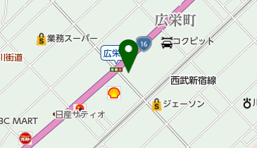 上尾三菱自動車販売川越店の地図画像