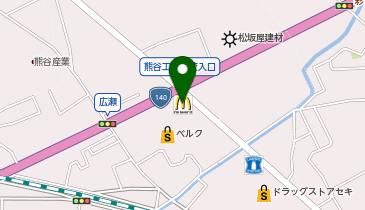 マクドナルド140熊谷広瀬店の地図画像