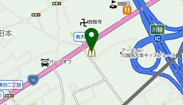 マクドナルド川越インター店の地図画像