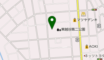 東越谷第二公園庭球場の地図画像
