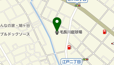 毛長川庭球場の地図画像