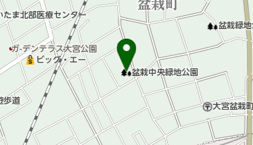 盆栽中央緑地公園の地図画像