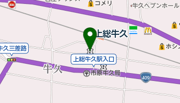 千葉信用金庫牛久支店の地図画像