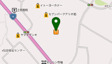 H&Mセブンパークアリオ柏の地図画像