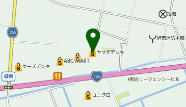 ヤマダデンキテックランド旭店の地図画像