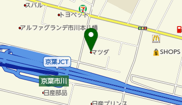 千葉マツダ市川店の地図画像
