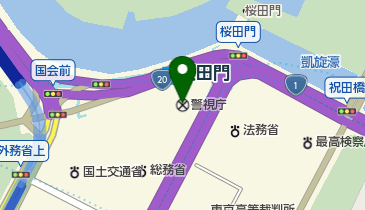 警視庁第一方面本部の地図画像