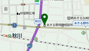 あきる野保健相談所の地図画像