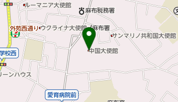 中華人民共和国大使館の地図画像