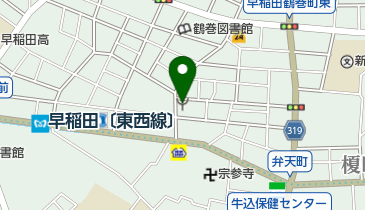 牛込消防署早稲田出張所の地図画像