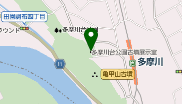 大田区多摩川台公園古墳展示室の地図画像