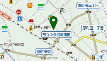 町田市立中央図書館の地図画像